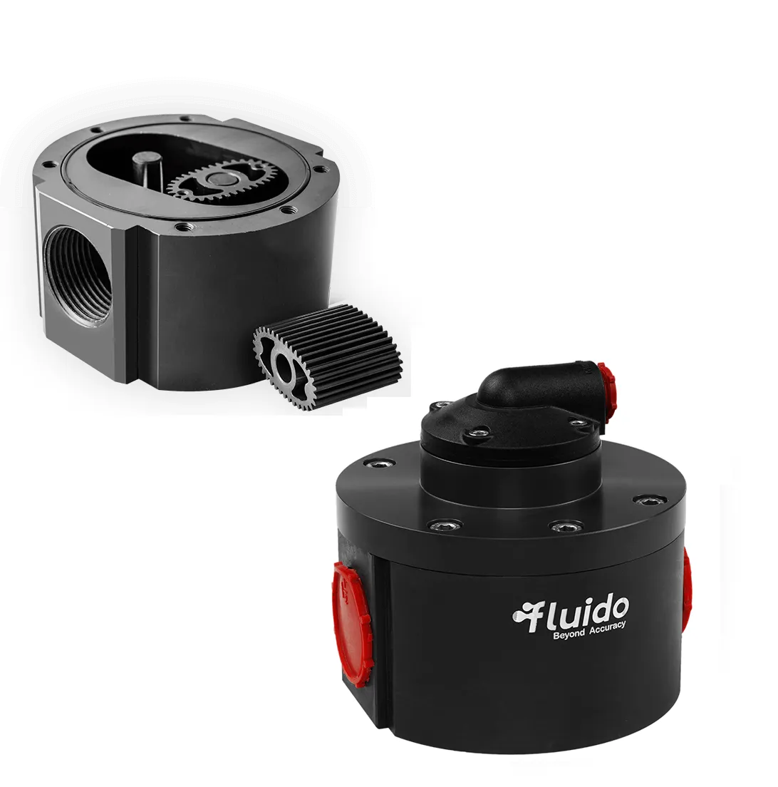 Oval Gear Flow Meter Technical Diagram – Fluido Sense